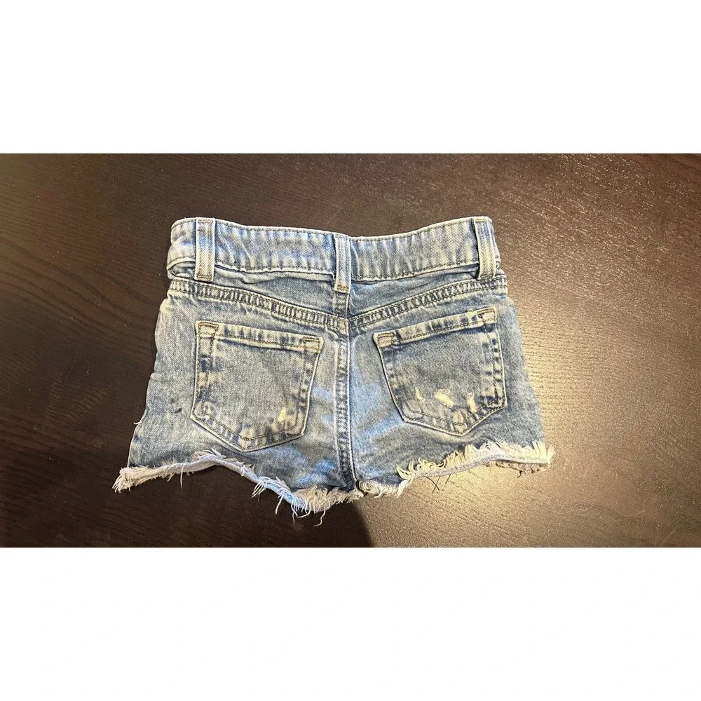 Cat & Jack Girls Light Wash Distressed Denim Cut Off Shorts XS 4/5